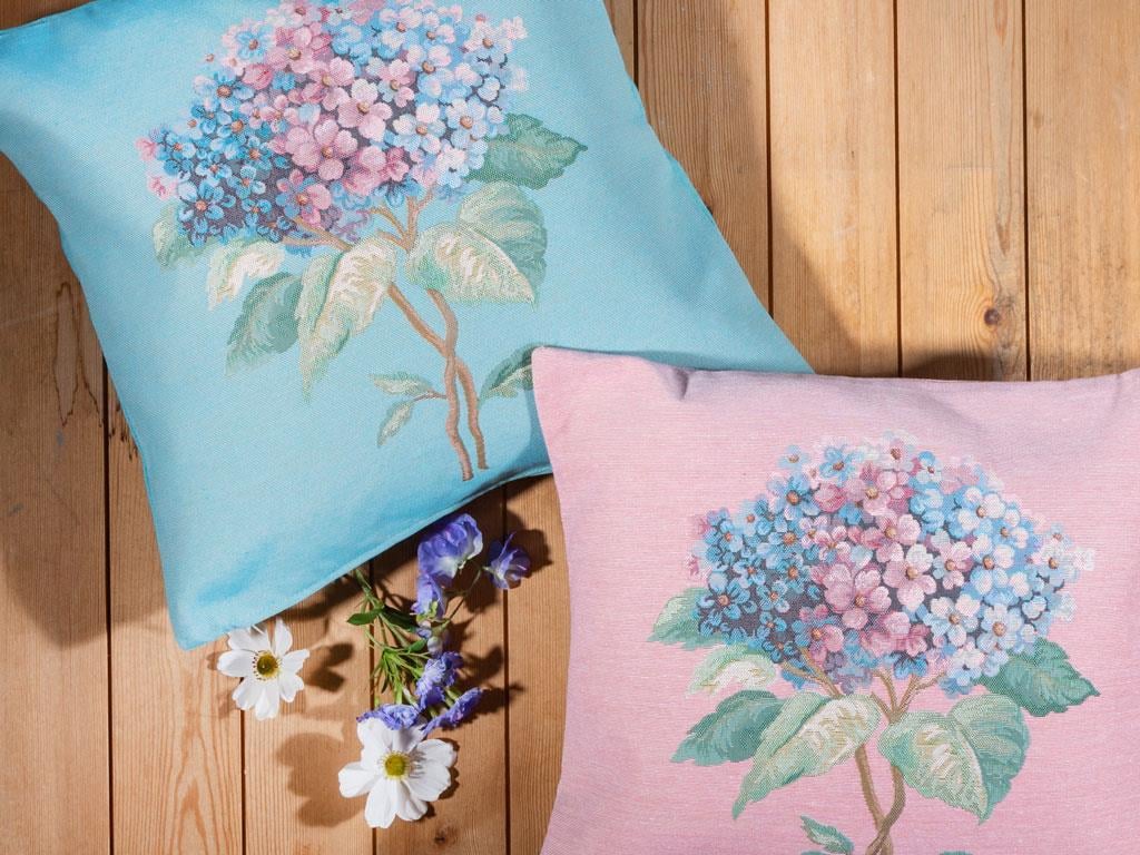 Hydrangea ВЪЗГЛАВНИЦА Панама 45x45 cm Светло синьо