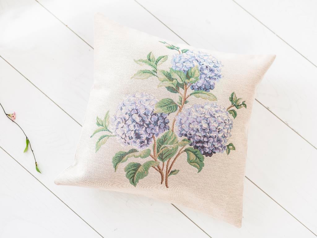 Hydrangea ВЪЗГЛАВНИЦА Панама 45x45 cm Blue.