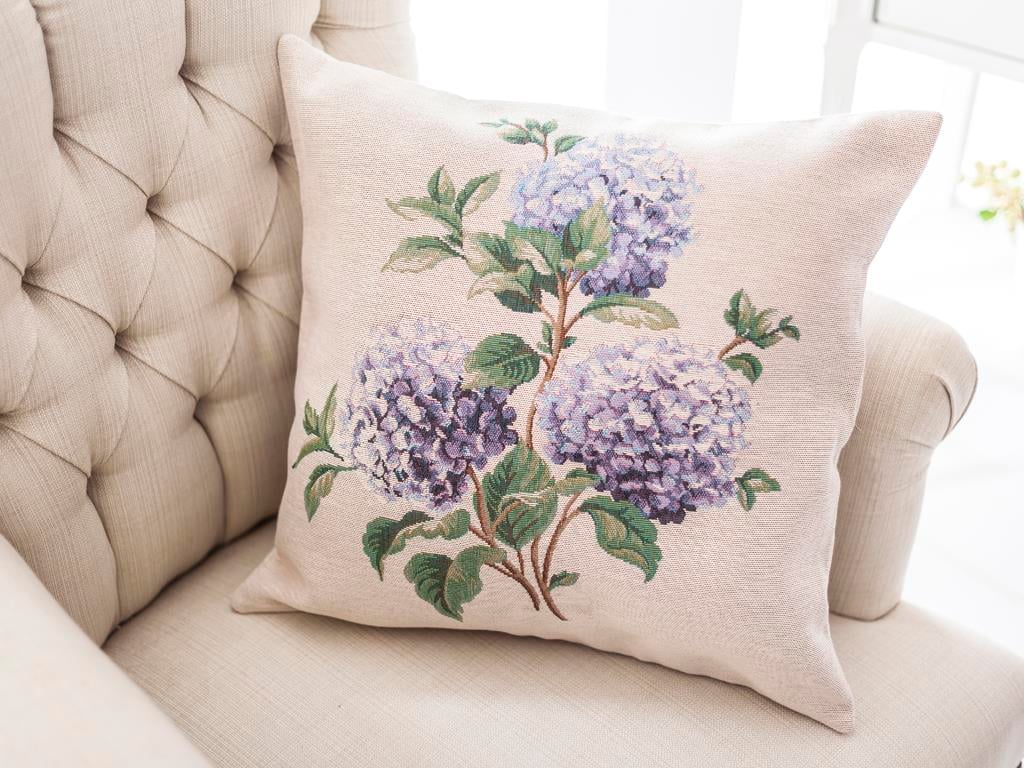 Hydrangea ВЪЗГЛАВНИЦА Панама 45x45 cm Blue.