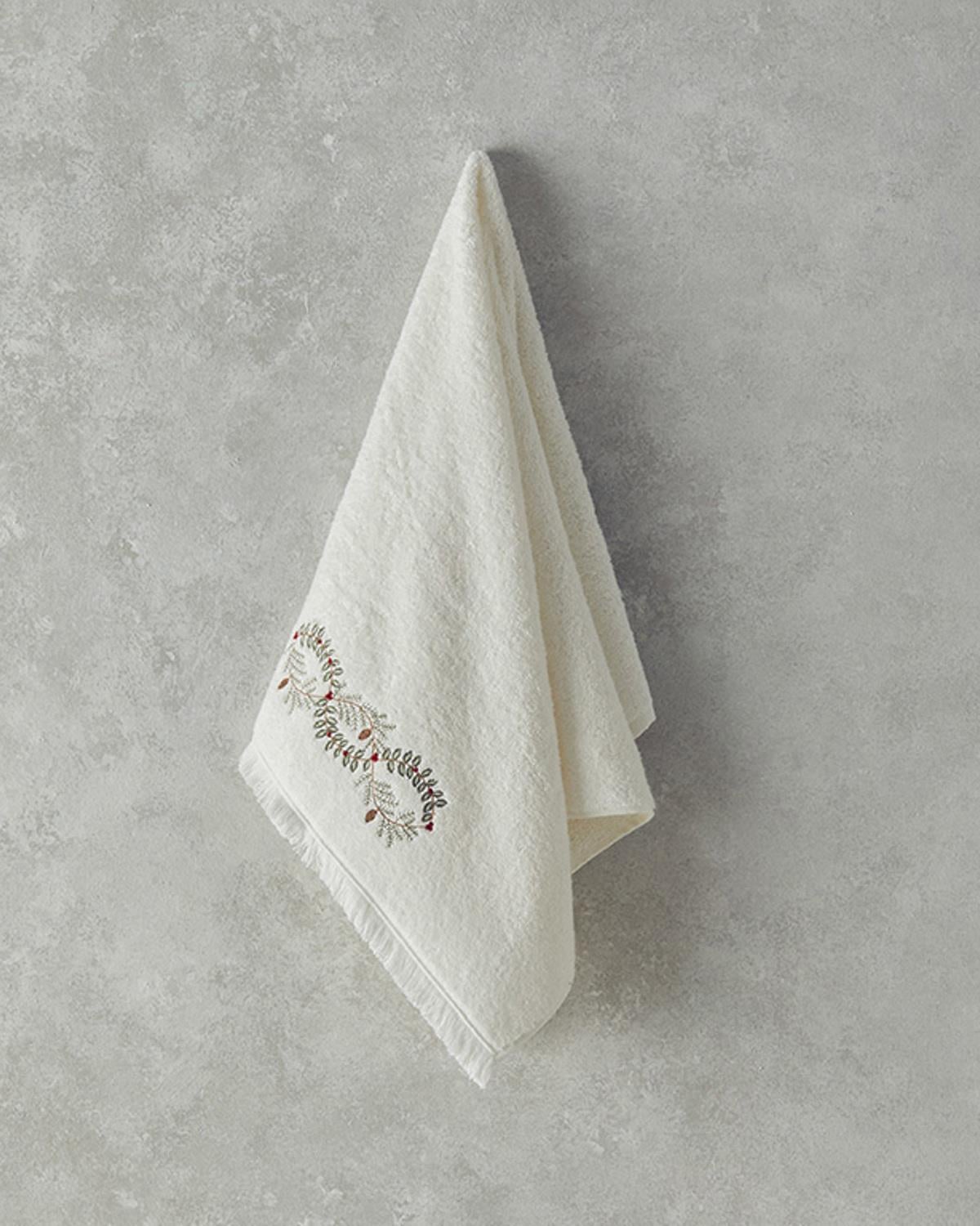 Infinity Кърпа За Лице С бродерия Памучен 50x80 см Екрю