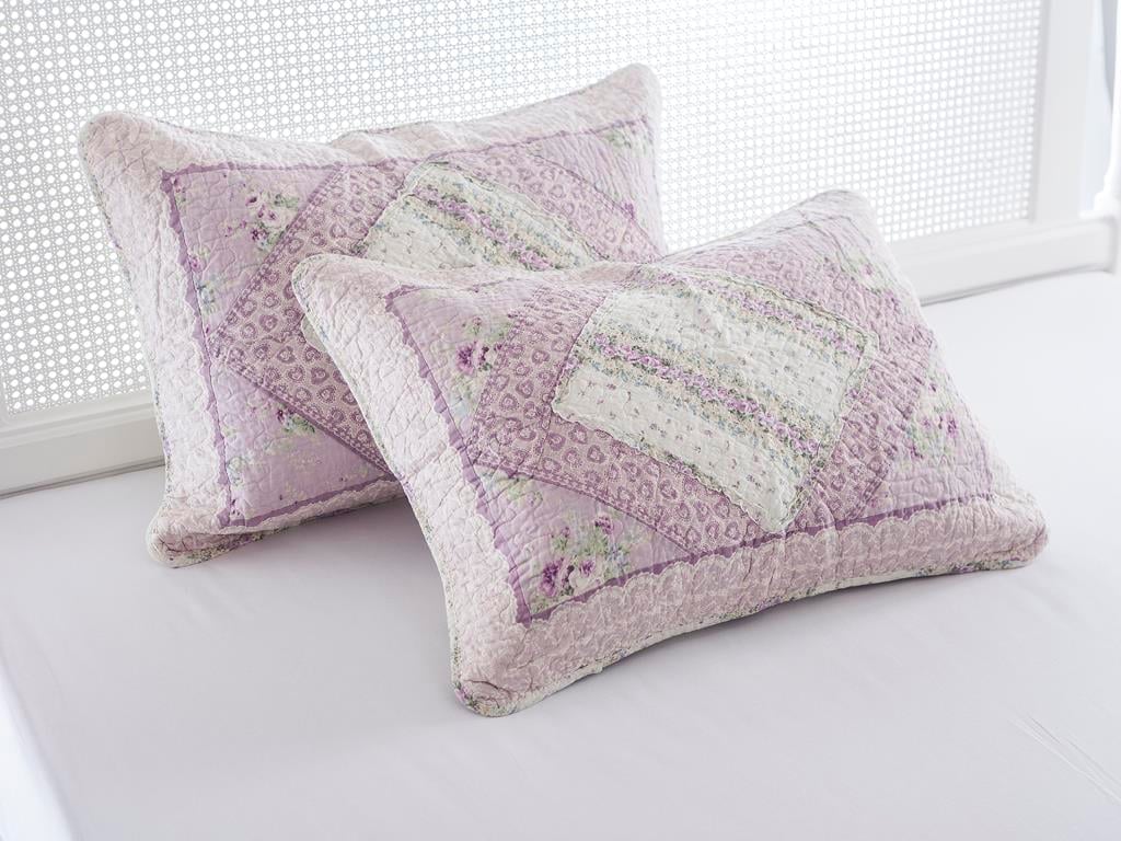 Jade ПОКРИВКА ЗА ЛЕГЛО К Tek Kişilik Печворк 160x240 cm Lilac.