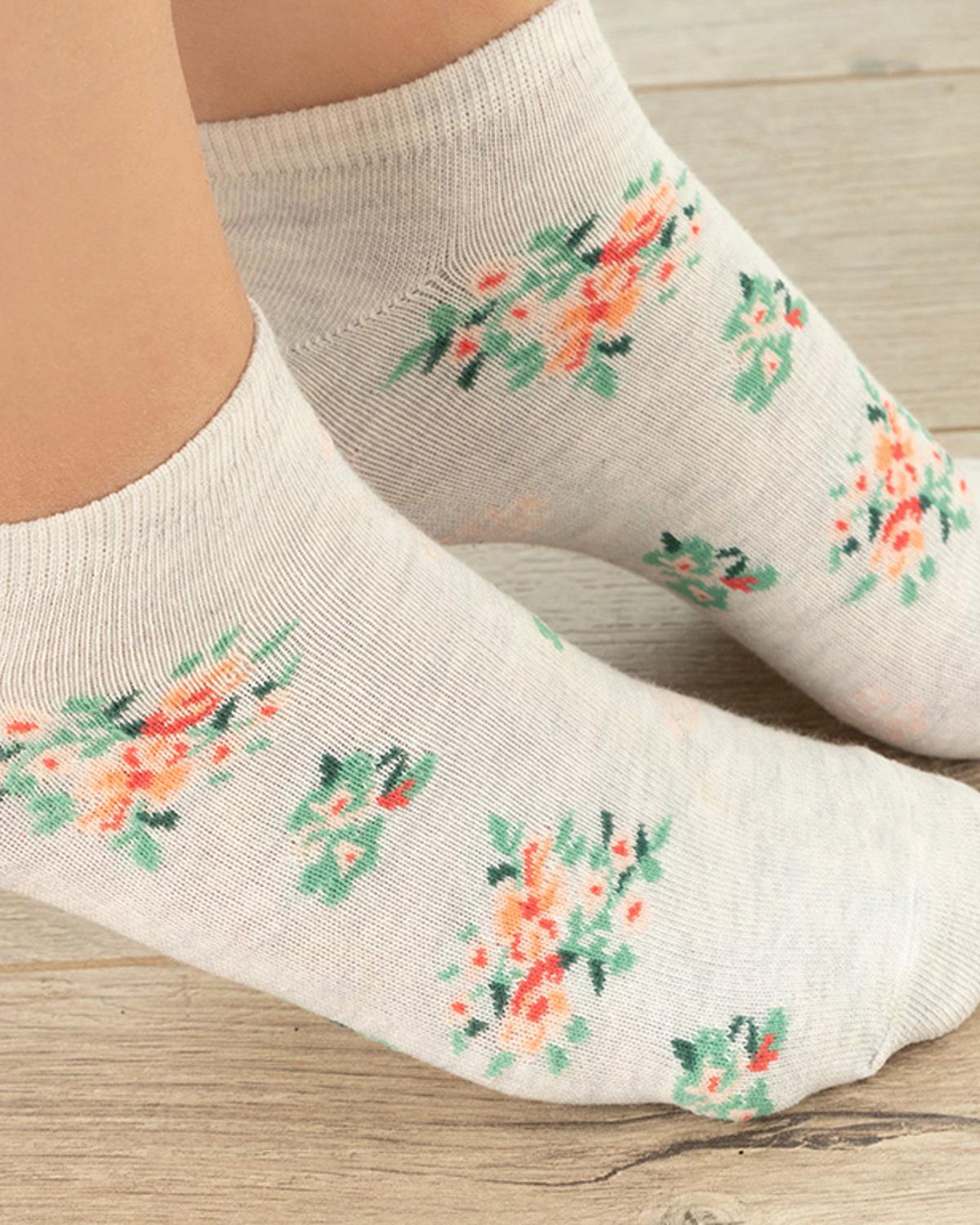 Jasmin Къси Чорапи Жена Памук 36-40 Сив