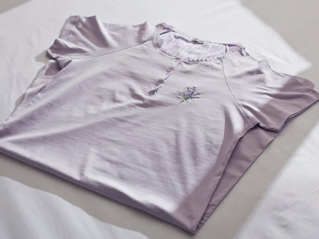 Jesse НОЩНИЦА С къс ръкав Плетиво L Lilac.