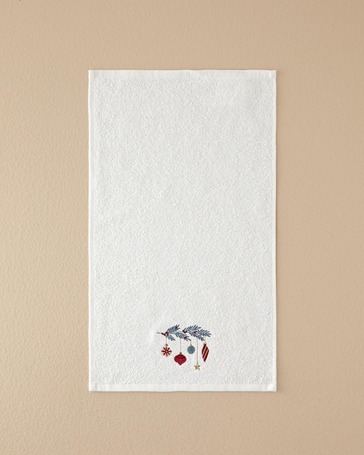 Jolly Cheers Кърпа За Ръце С бродерия Памучен 30x50 см Екрю