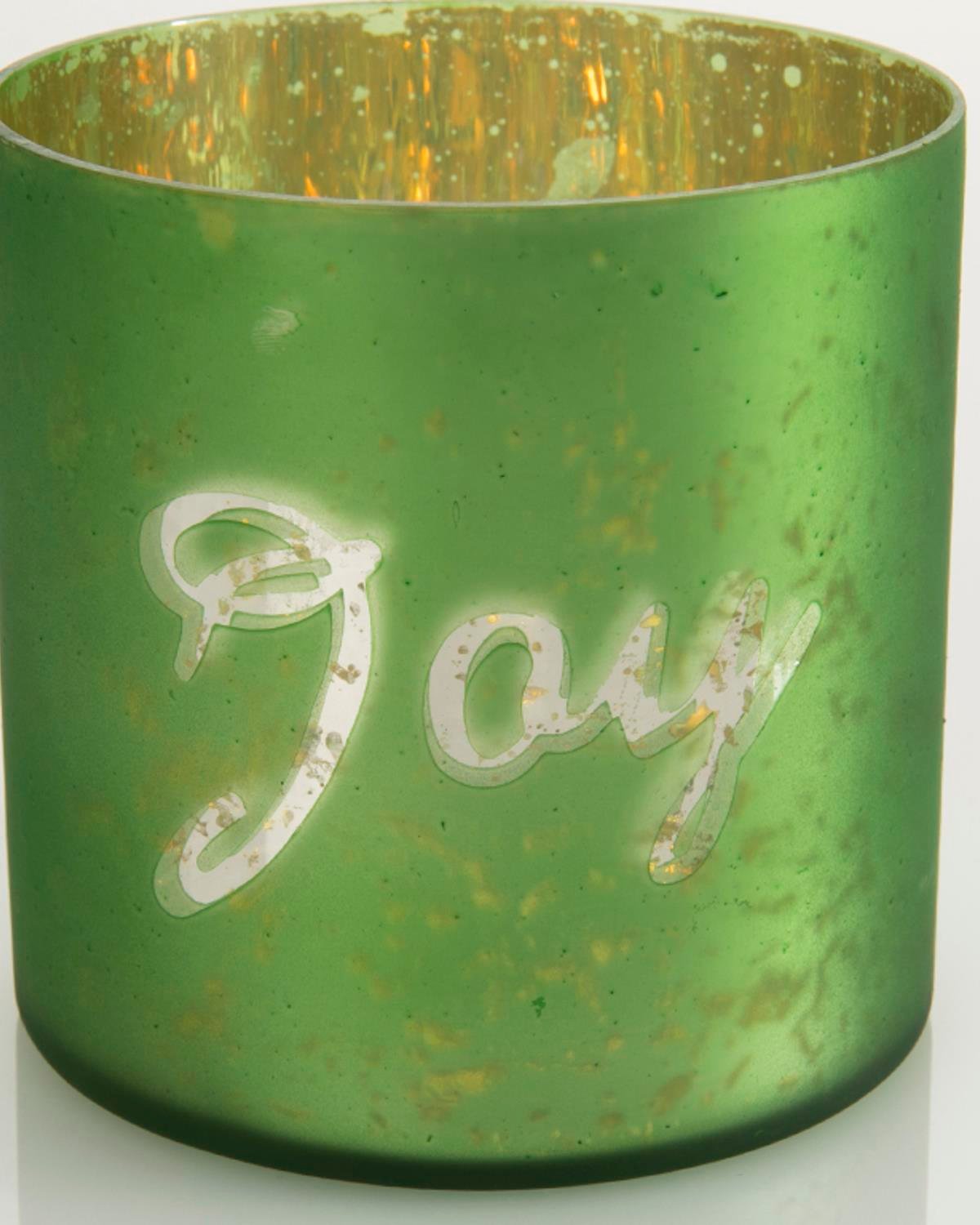 Joy Свещник Стъкло 10,16x10,16 cm Зелен