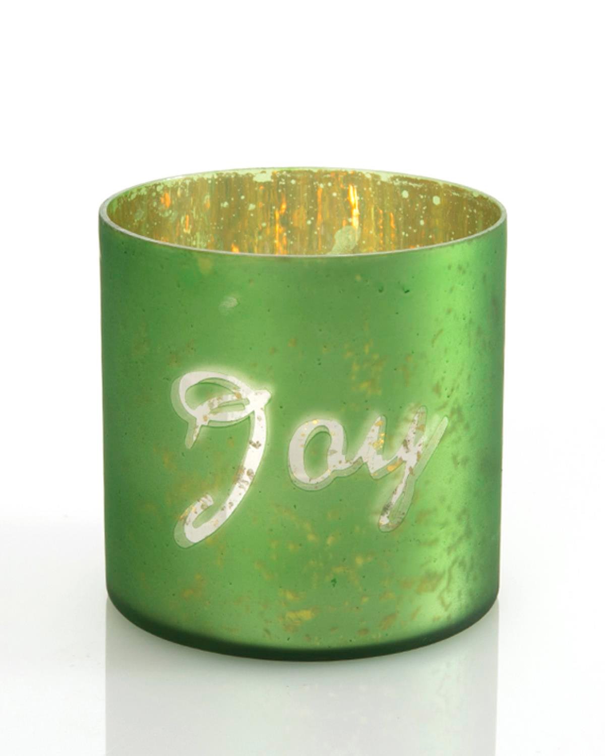 Joy Свещник Стъкло 10,16x10,16 cm Зелен
