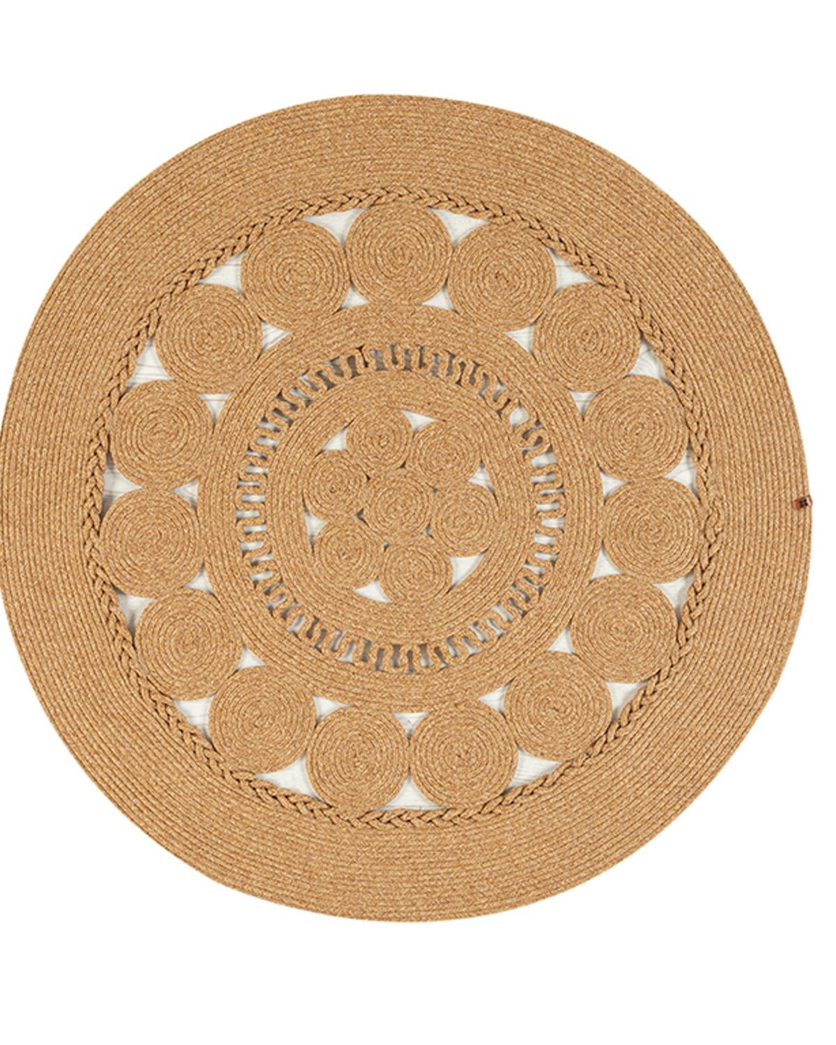 Kitty Jute-Looking Decorative Jute Carpet 120x120 cm Natural