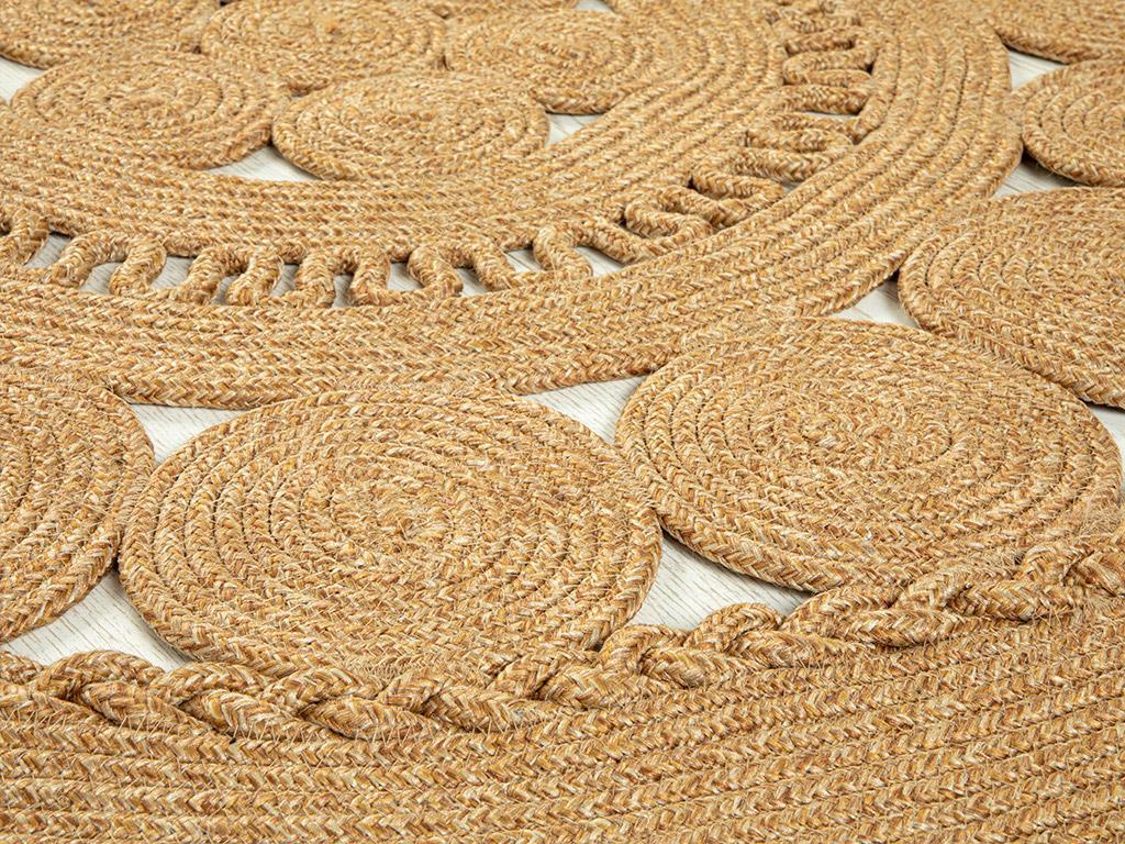 Kitty Jute Appearance Decorative Jute Rug 90x90 cm Natural