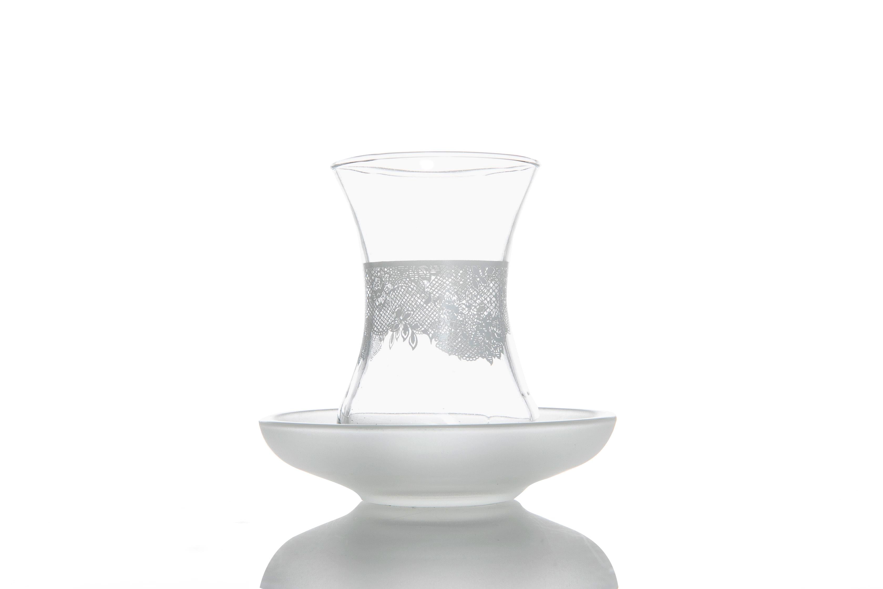 Lace Сервиз за Чай 12 Parça 6 Kişilik Cam 125 ml White