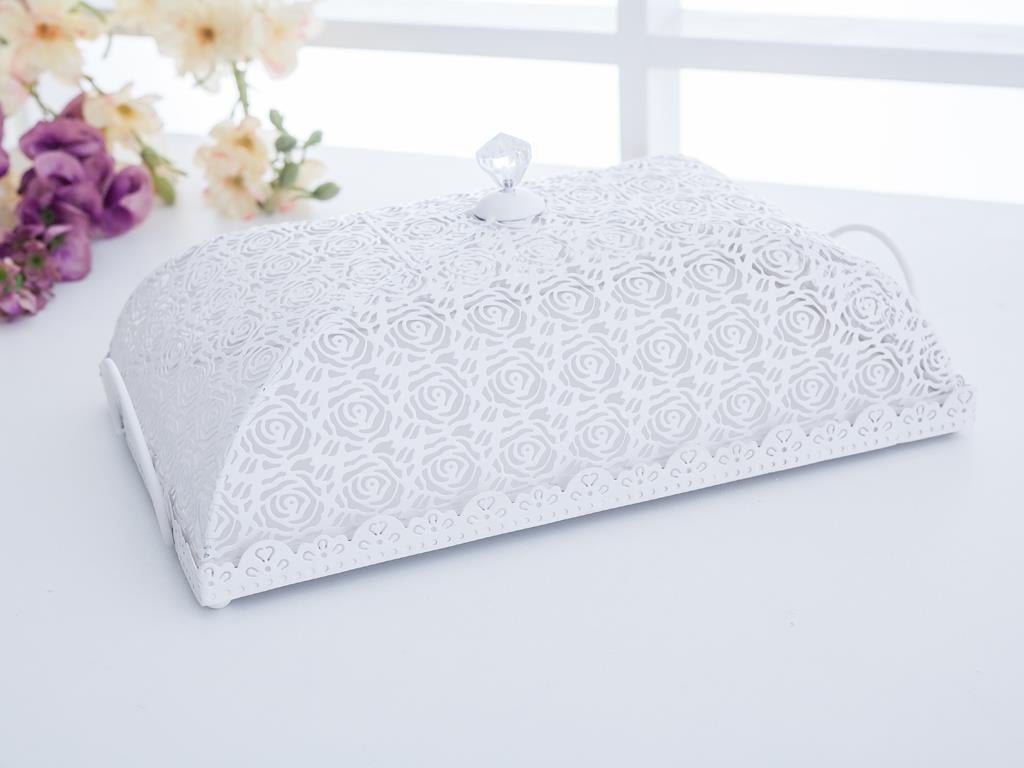 Lace ТАБЛА С капак Ковано желязо White