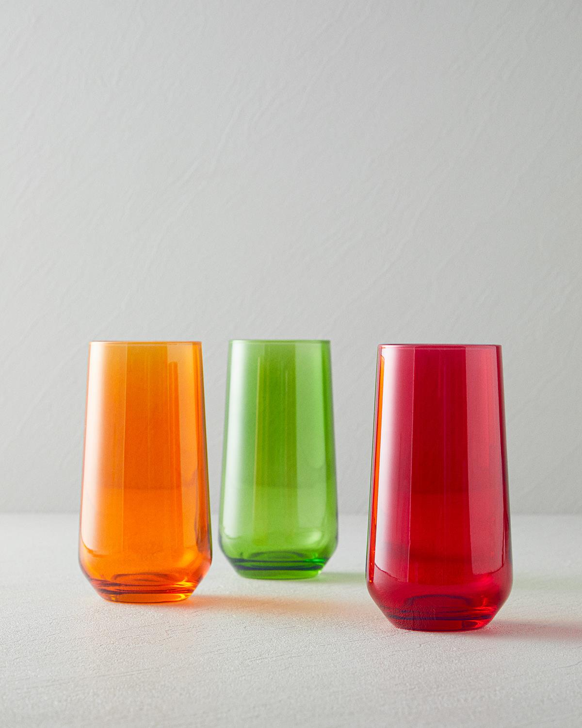 Lacy Чаша 3 бр. Стъкло 425 мл Червен