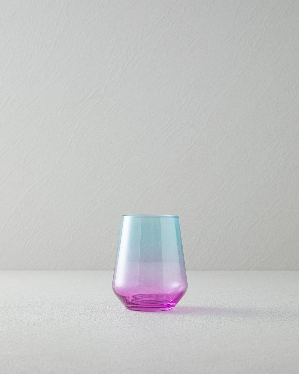 Lacy Чаша 3 бр. Стъкло 425 мл Син