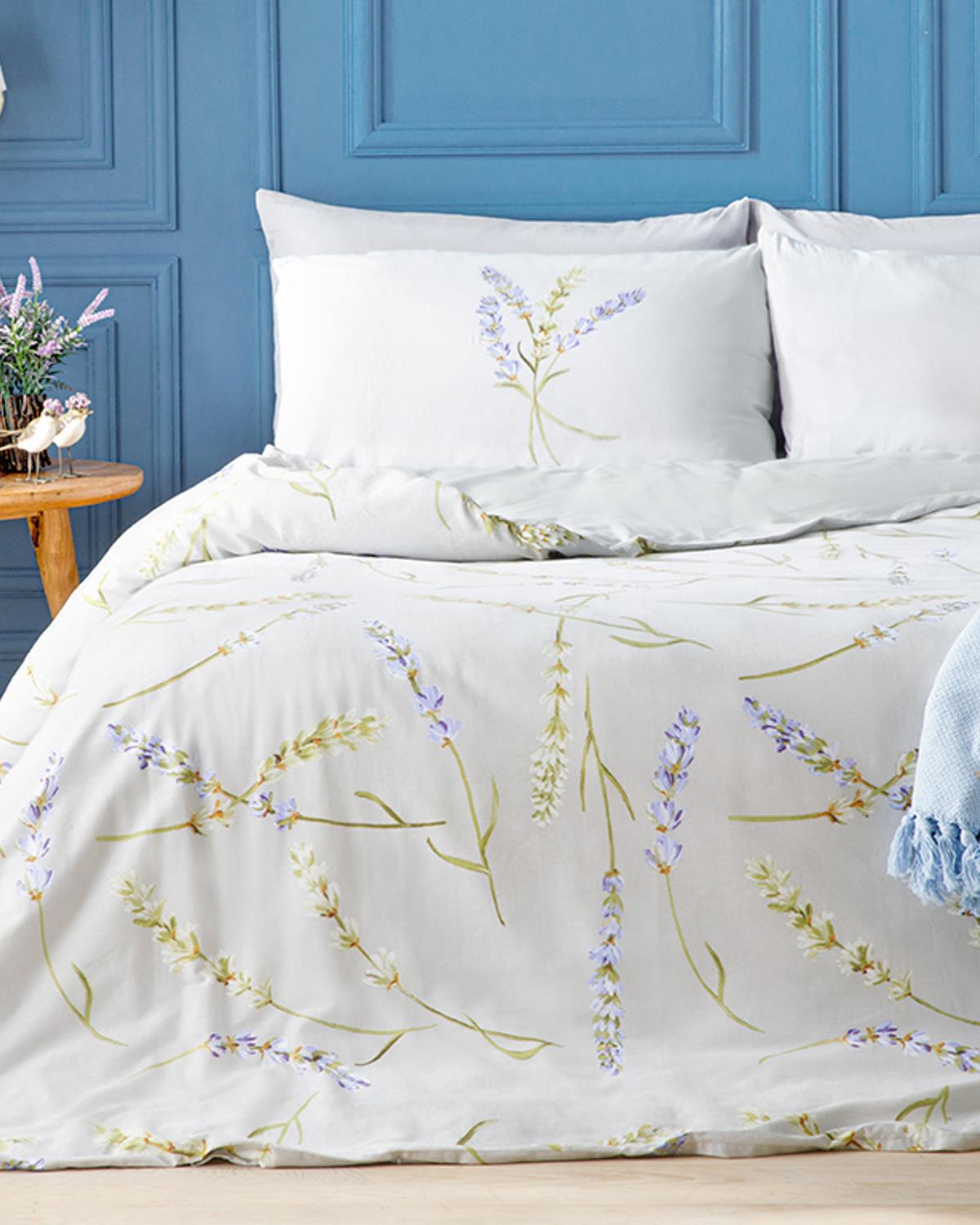 Lavandula Спален Комплект Двоен Памучен 200x220 см Сив
