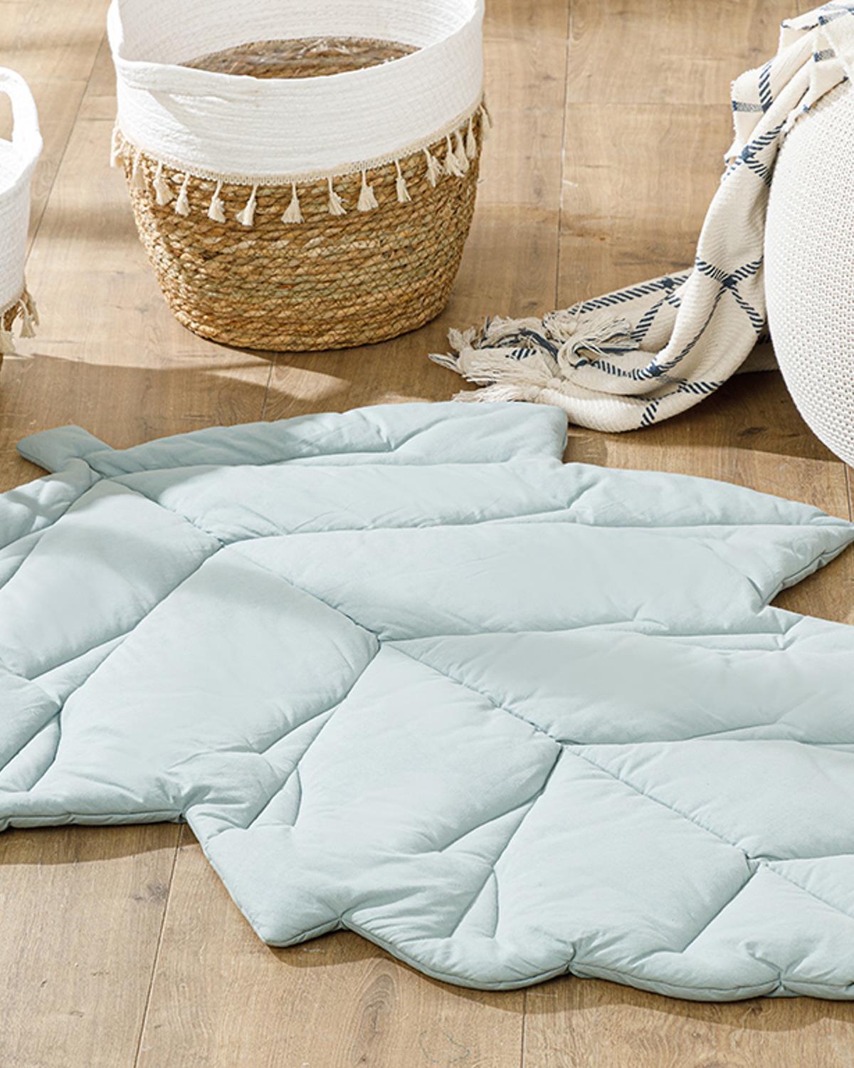 Leaf Декоративна Възглавница За Под Памучен 84x112см Морскозелен