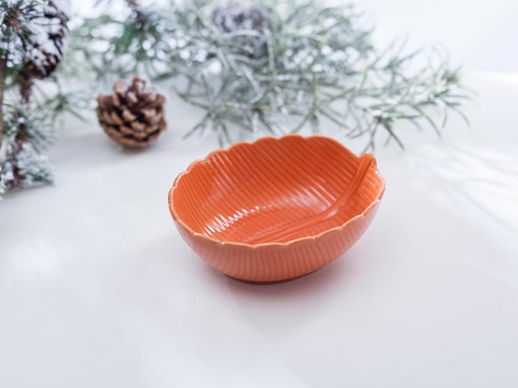 Leaf Купички за Ядки Керамичен Brown,