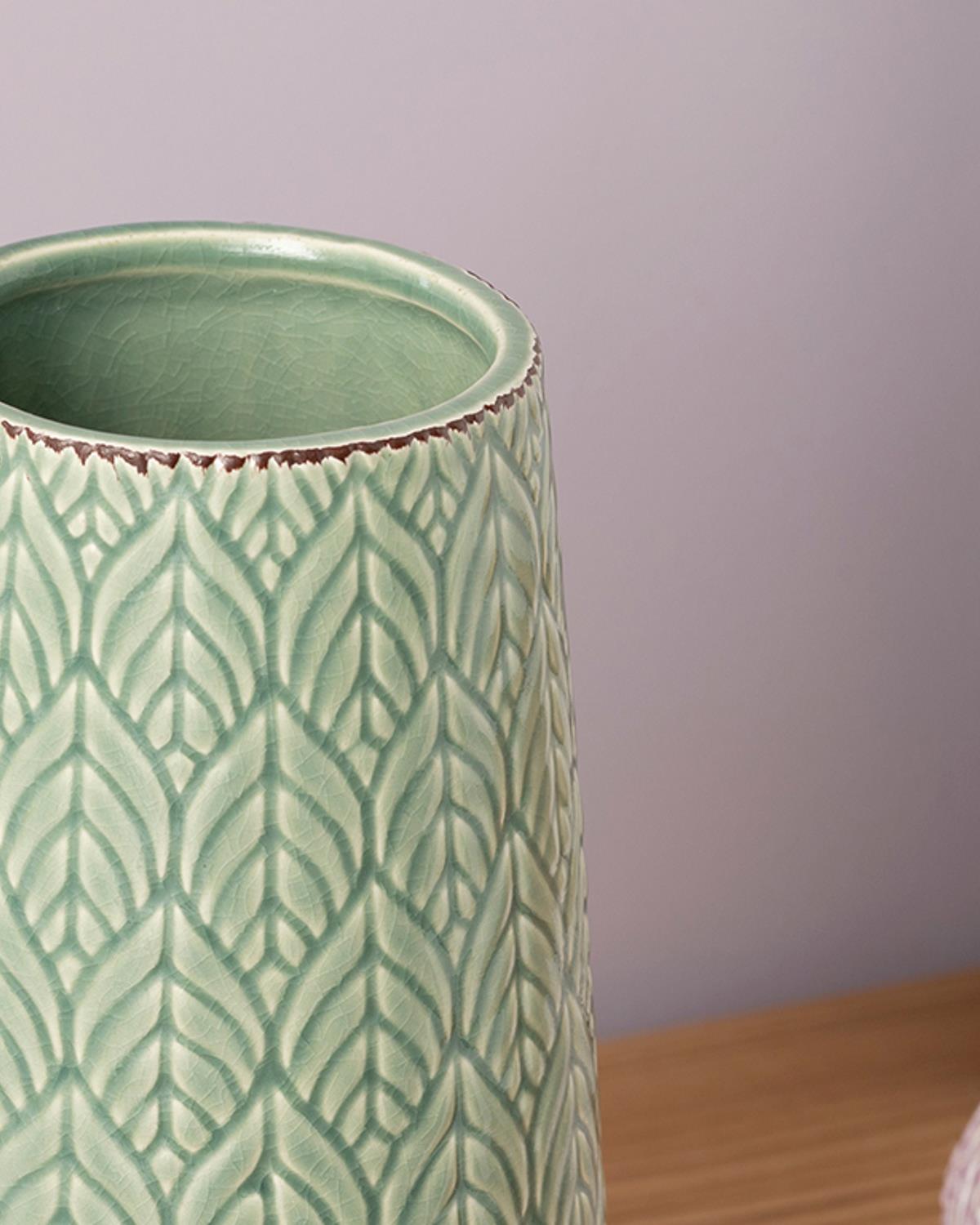 Leafy Ваза 12.2x12.2x23.6 см Зелен