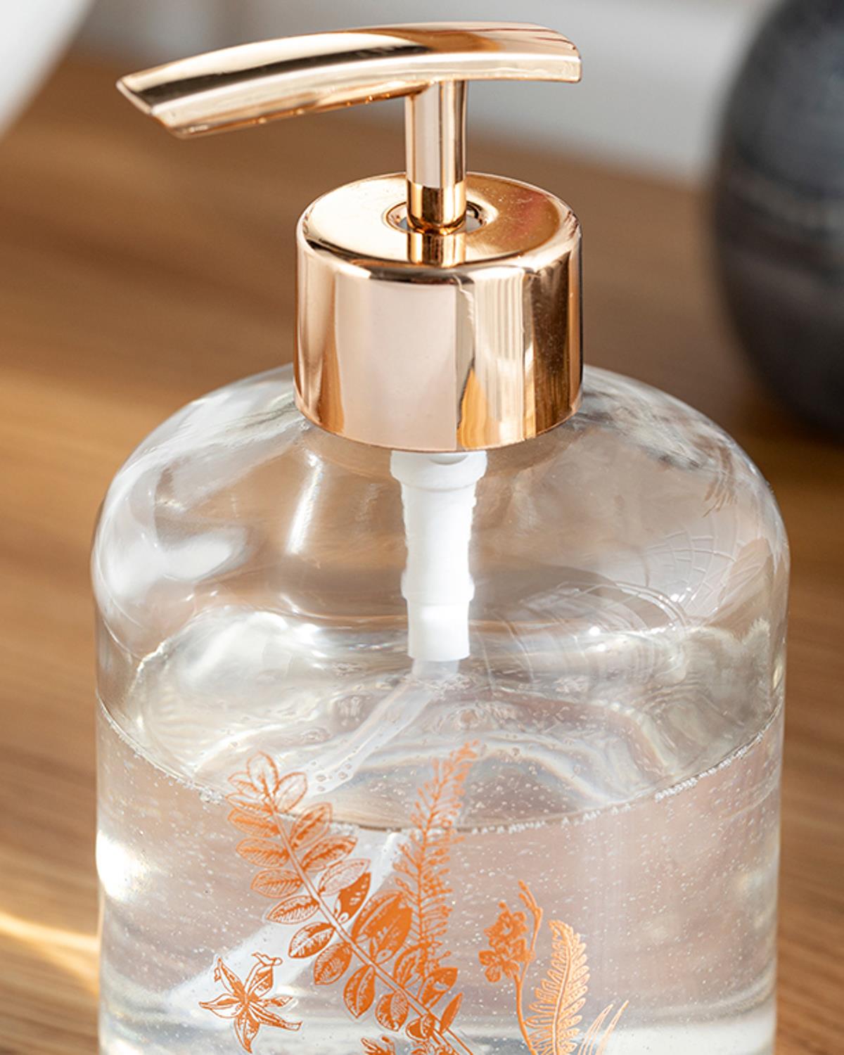 Leafy Дозатор За Течен Сапун За Баня 8x14 см Розово златен..