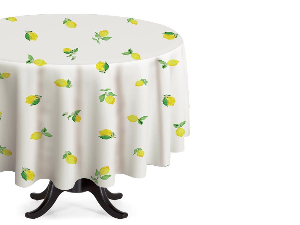 Lemon Покривка за Маса ПВЦ 140 cm White-Yellow
