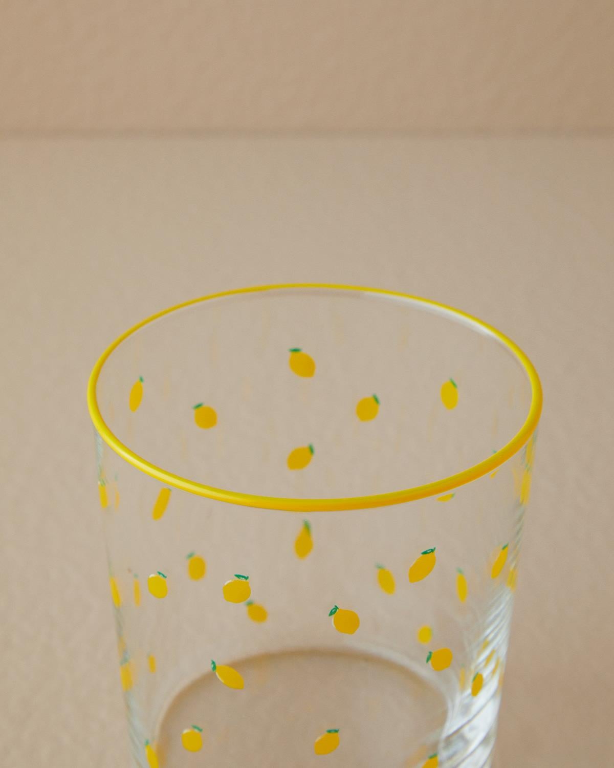 Lemon Glass 3 pcs Juice Glass 380 ml Yellow