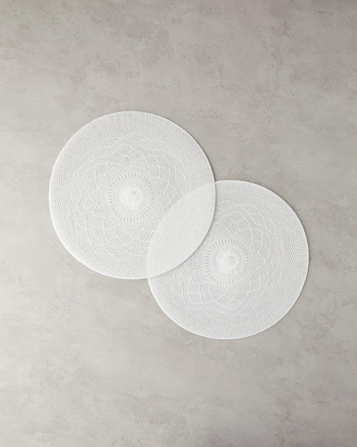 Leron Подложки За Хранене 2 бр. Полиестер 38 см Бял