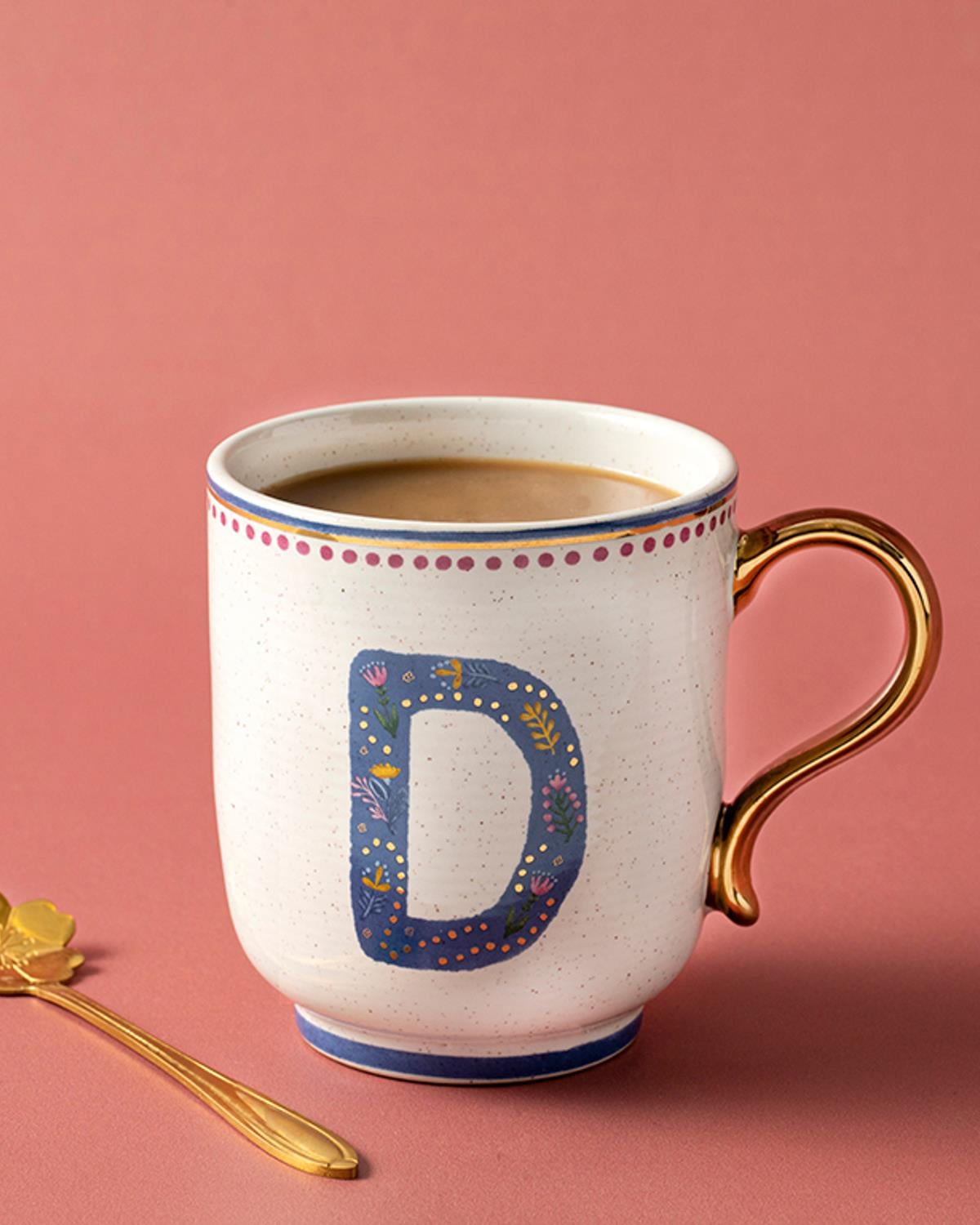 Letter D Чаша Stoneware, Цветен, 500 Ml
