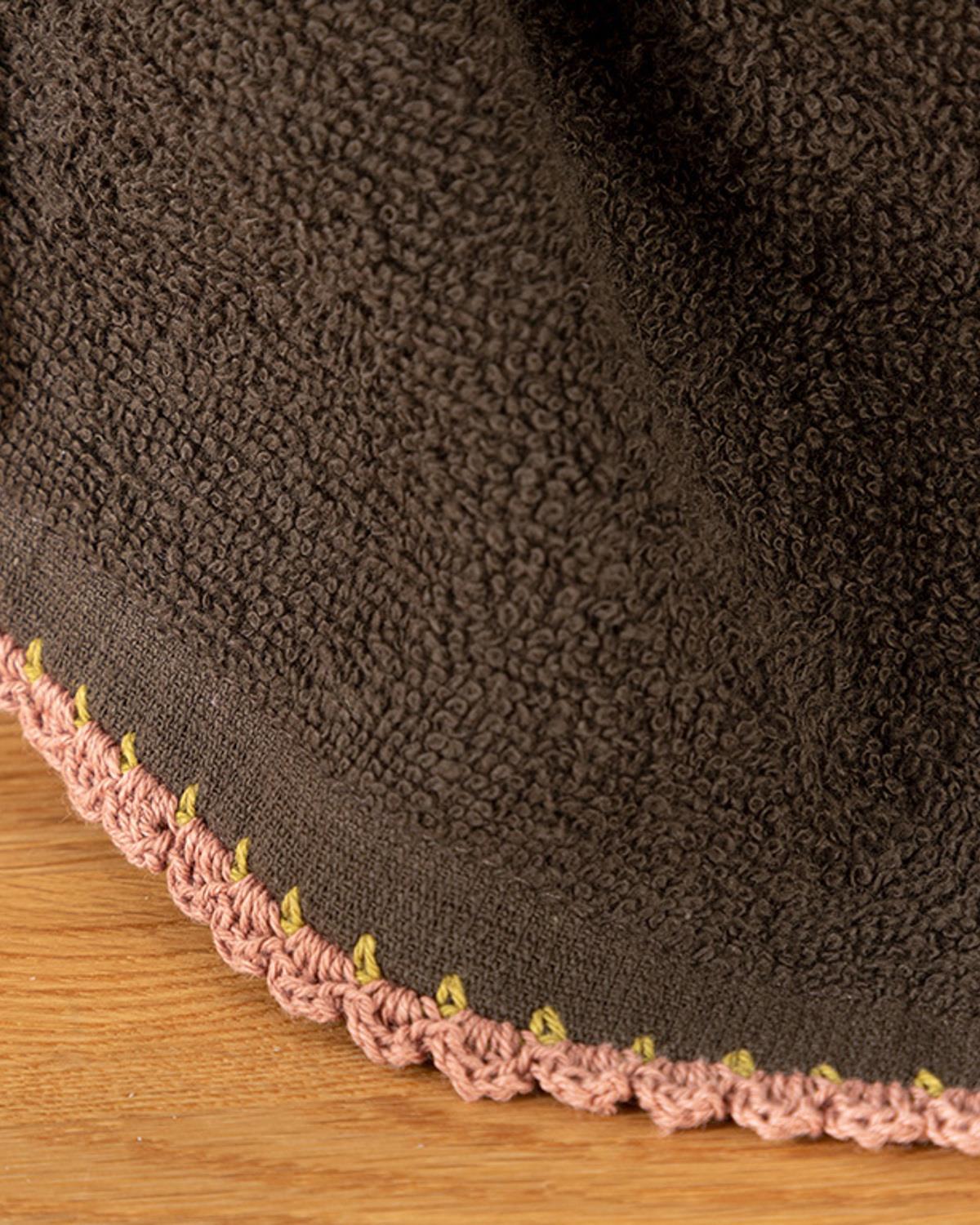 Long Points Хавлии За Ръце С Крошета, Памучен, Кафяво-Светлозелено-Плочка, 30 X 40 Cm