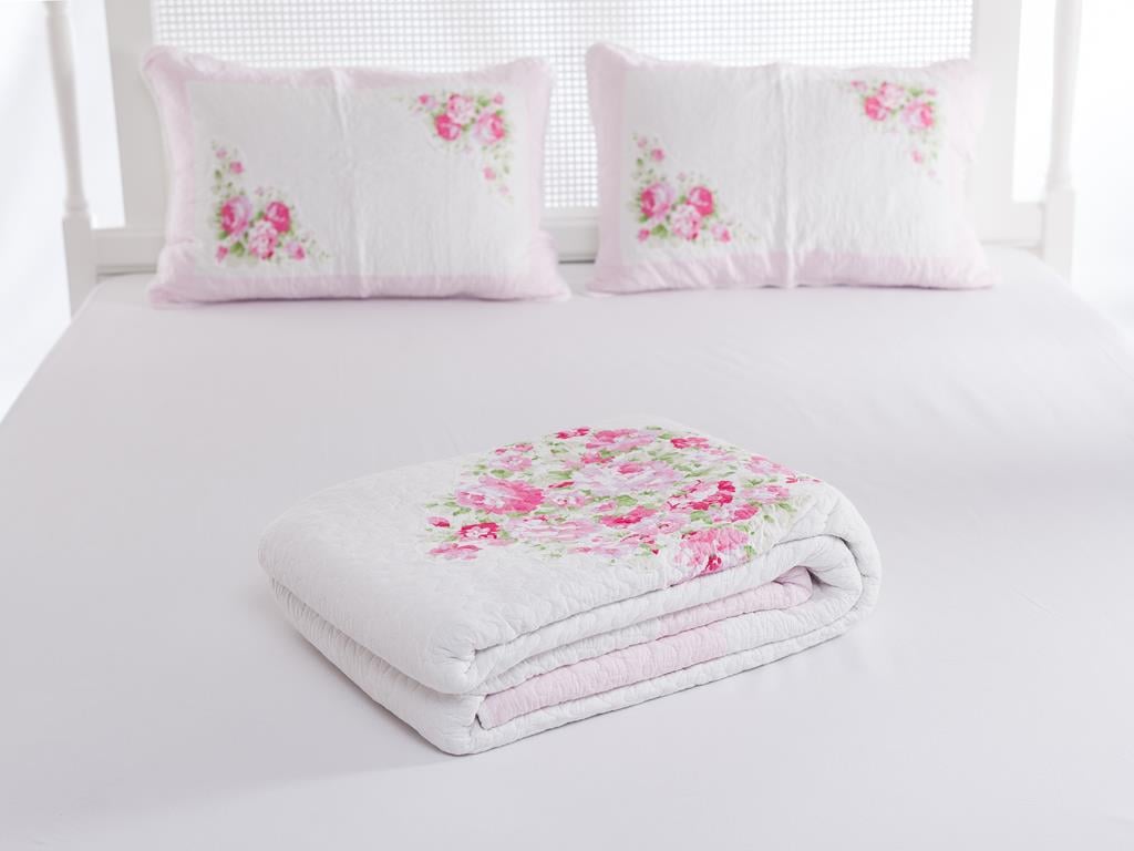 Loren ПОКРИВКА ЗА ЛЕГЛО К Двоен Печворк 240x260 cm Pink