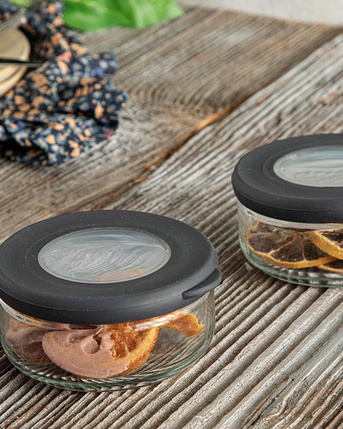 Lorin Кутия За Съхранение 2Бр., Стъкло, Антрацит, 200 Ml