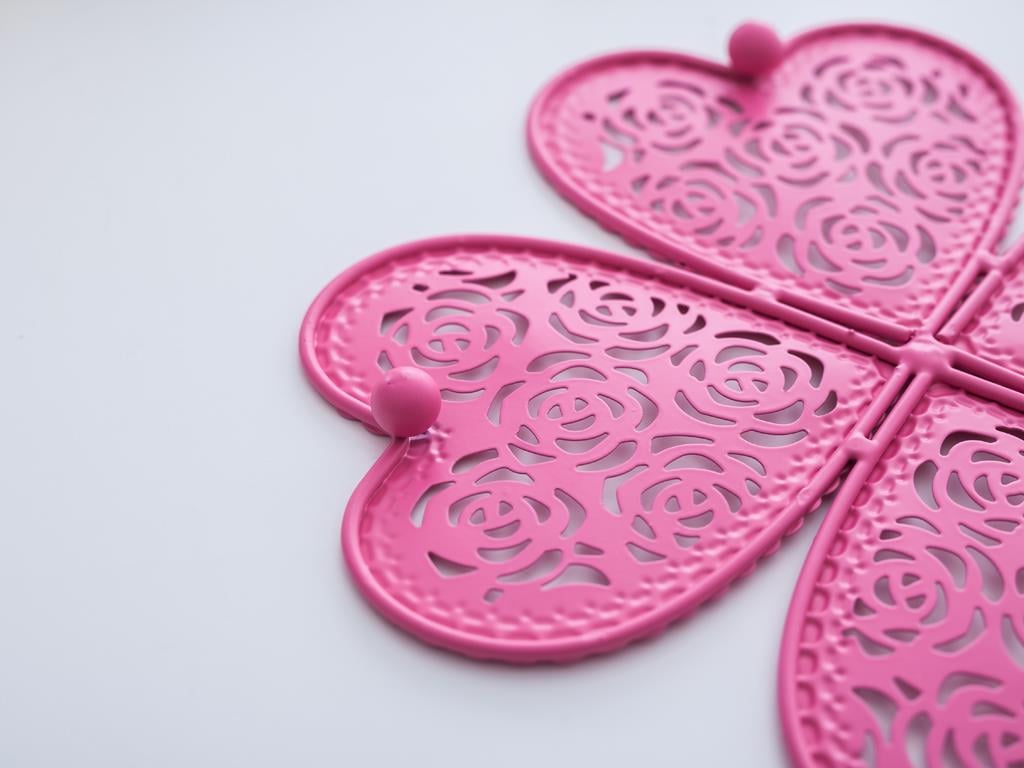 Love НИХАЛЕ Голяма Ковано желязо 20,0x20,0x1,4 cm DarkPink