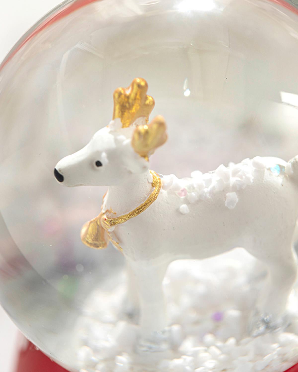 Lovely Deer Снежен Глобус 5x5x6 см Червен
