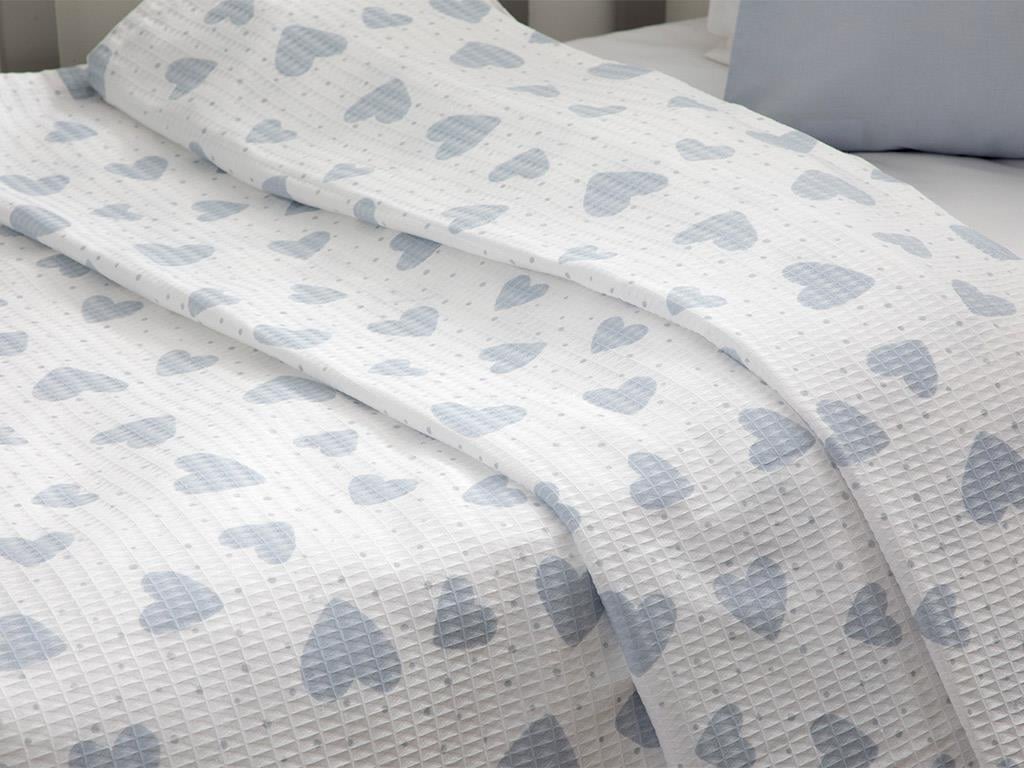 Lovely Hearts БЕБЕШКА ПОКРИВКА Отпечатано 100x150 cm Blue.