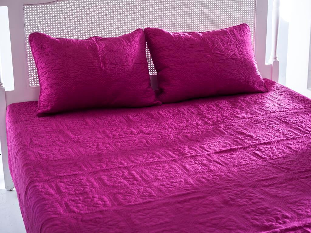 Lucky ПОКРИВКА ЗА ЛЕГЛО К Tek Kişilik Country 160x240 cm DarkPink