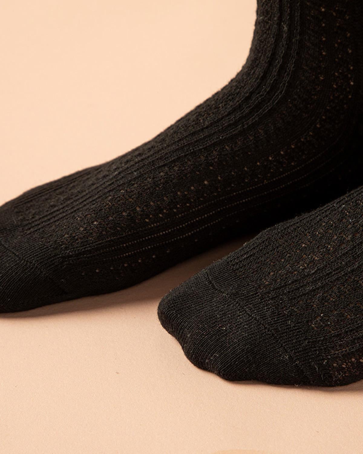 Lucy Чорап С Дълга Дължина Дамски, Памучен, Черно, 36-40