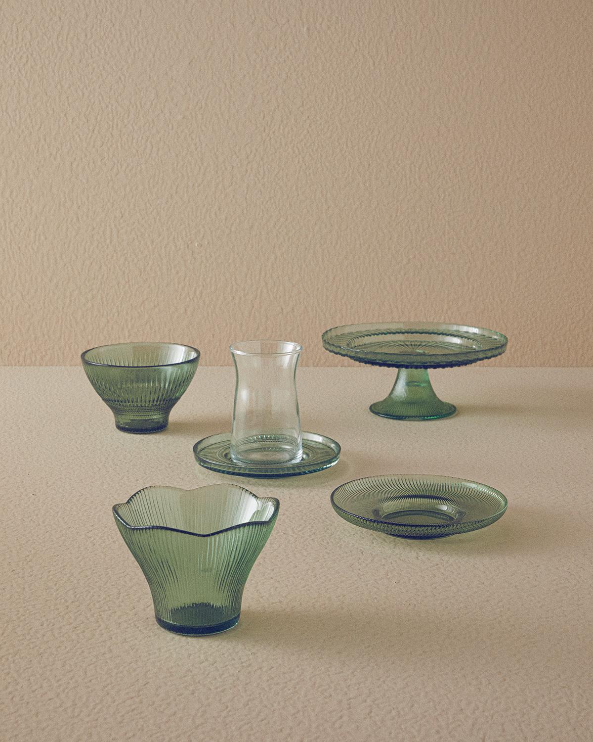 Luke Glass Tea Plate 12 cm Green