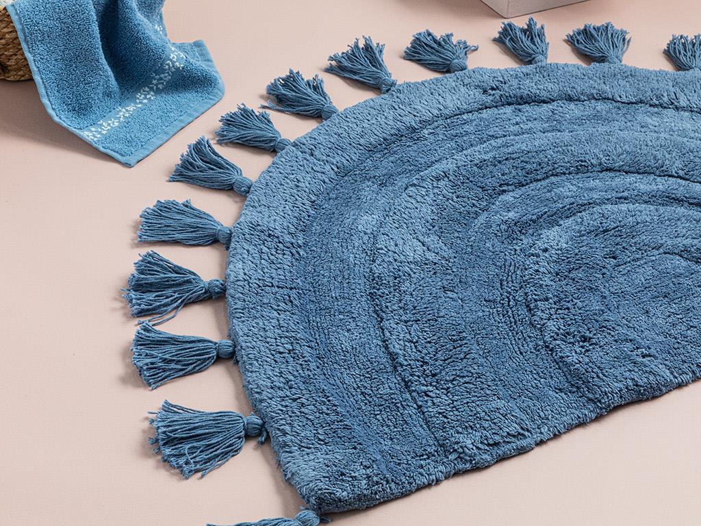 Luna Постелка За Баня Памучен 55X90 см Светлосин