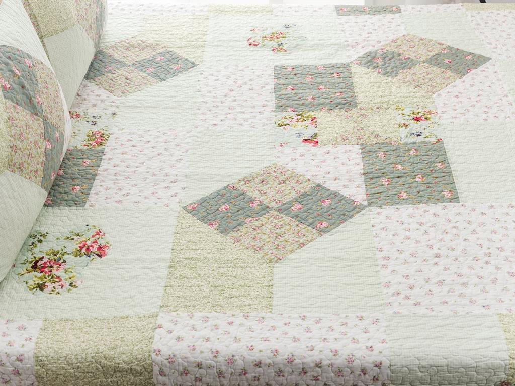 Madeline ПОКРИВКА ЗА ЛЕГЛО К Двоен Печворк 240x260 cm Green