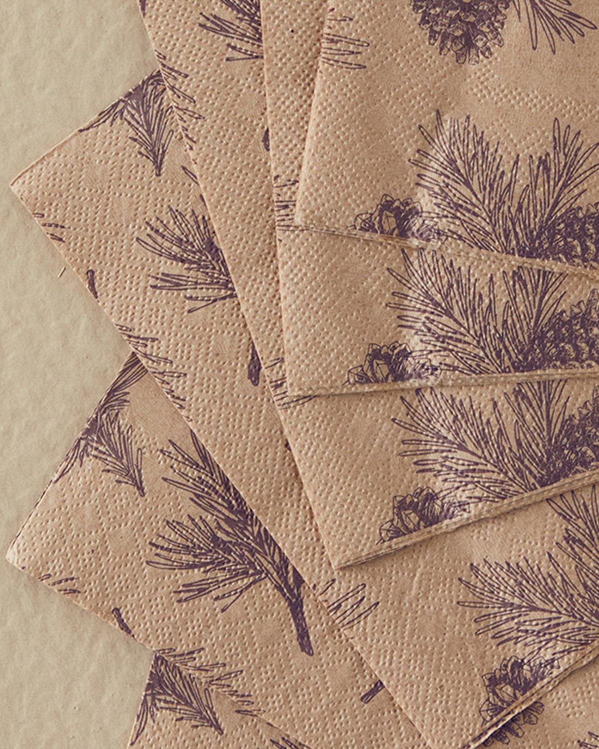 Magic Pine Хартийни Салфетки 20 Бр., Хартия, Кафяво, 33 X 33 Cm