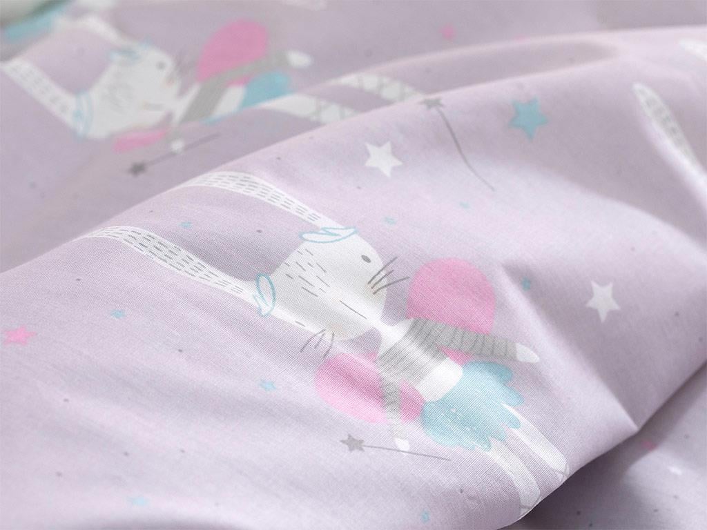 Magic Rabbit Бебешки Спален Комплект Памучен, Люляк., 100 X 150 Cm