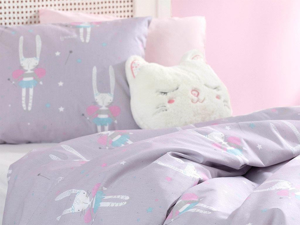 Magic Rabbit Бебешки Спален Комплект Памучен, Люляк., 100 X 150 Cm