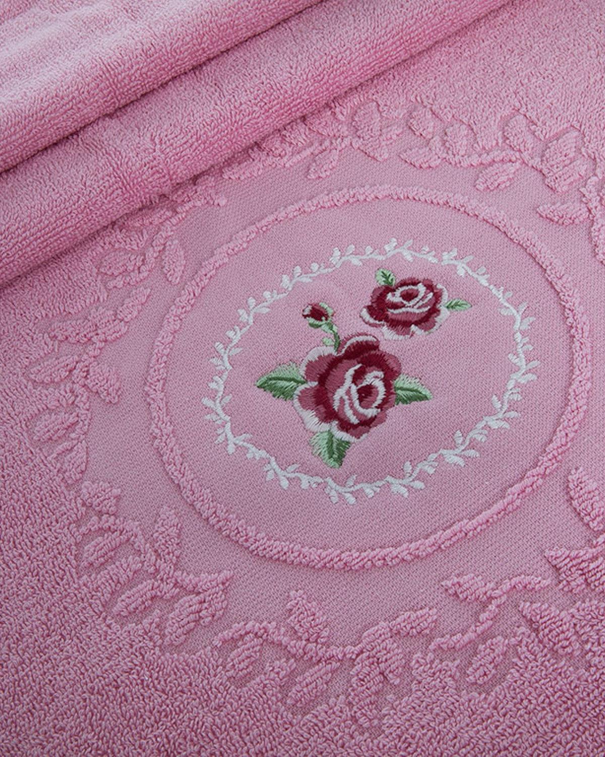 Majestic Rose Кърпа За Лице С бродерия 50x80 см Розов