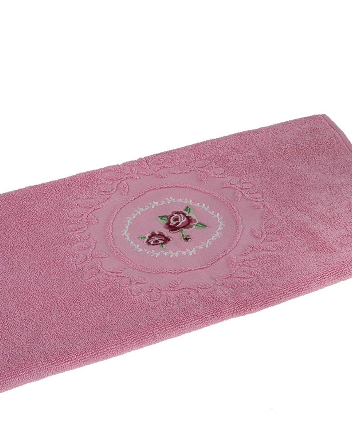 Majestic Rose Кърпа За Лице С бродерия 50x80 см Розов