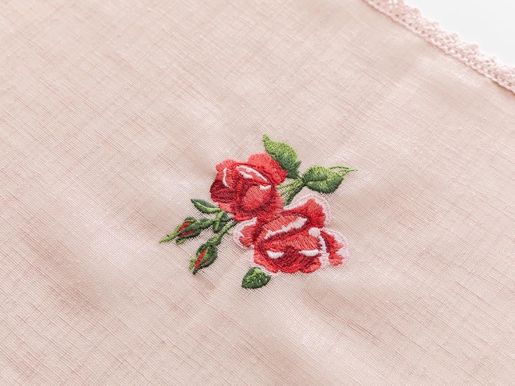 Majestic Rose Покривка за Маса Бродирани 97x97 cm Pink