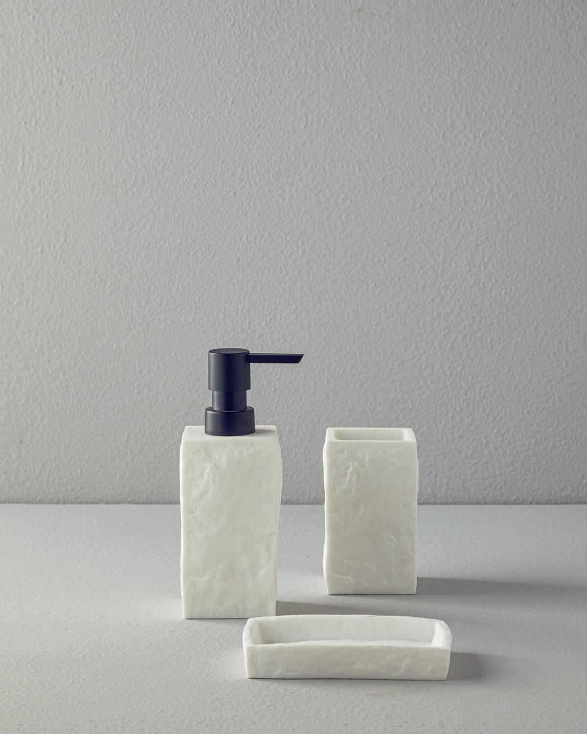 Marble Комплект За Баня 3 бр. 16X10X19 см Бял