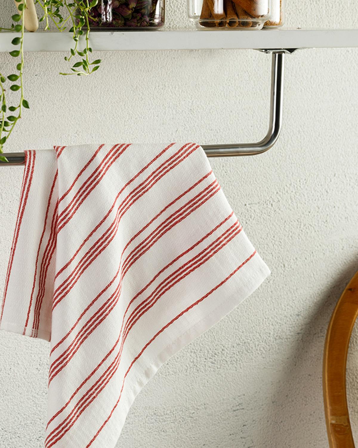 Marine Stripe Кърпа За Сушене Памук 40x60 см Червен