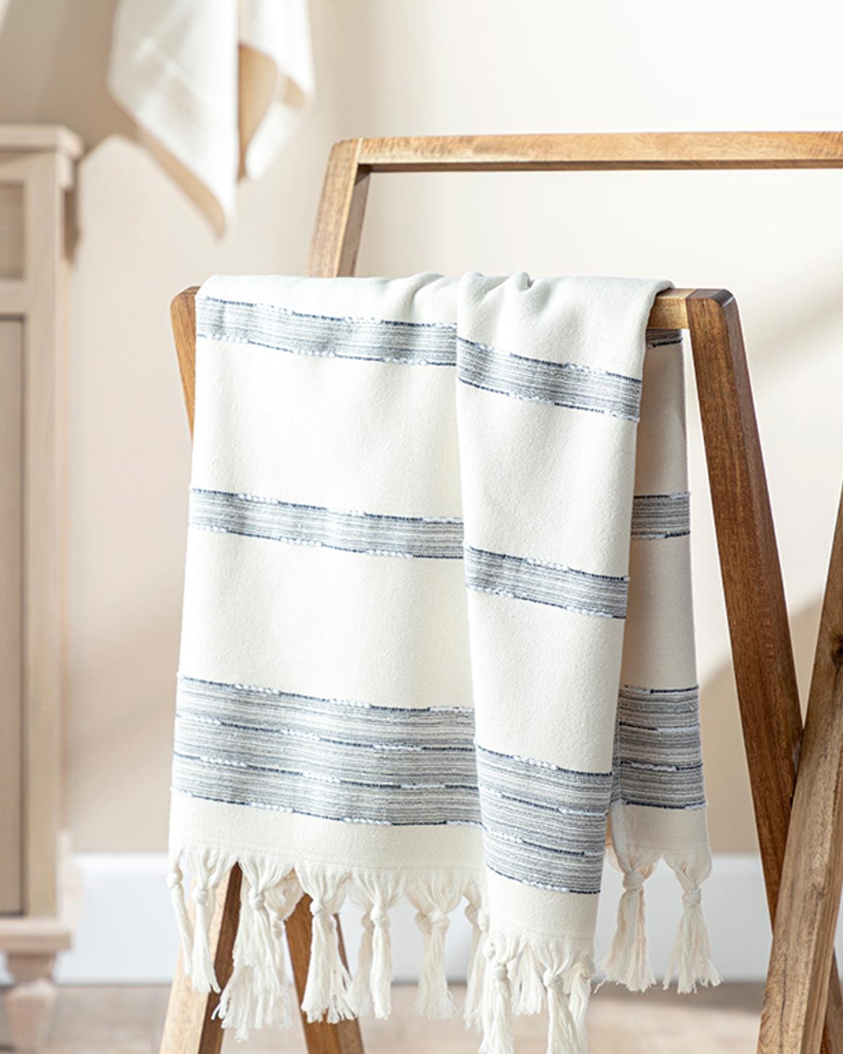 Marine Stripe Кърпа За Лице Памучен 50x80 см Морскосин
