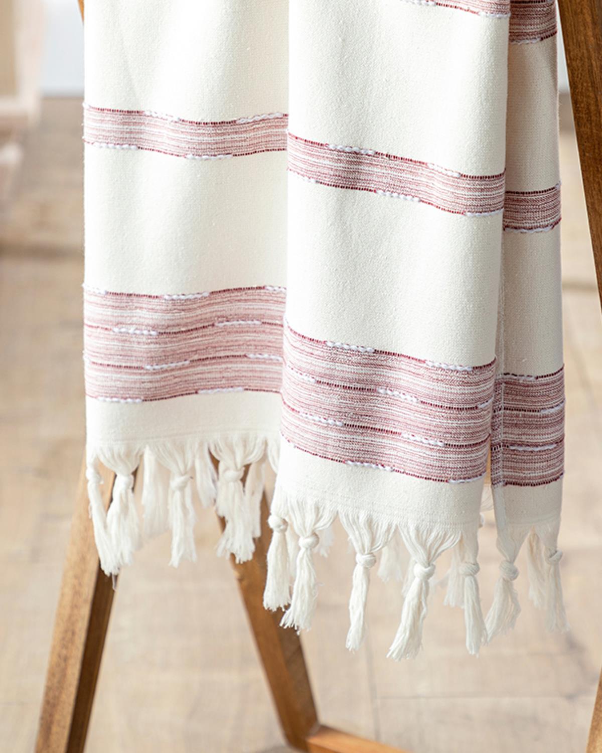 Marine Stripe Кърпа За Лице Памучен 50x80 см Бордо