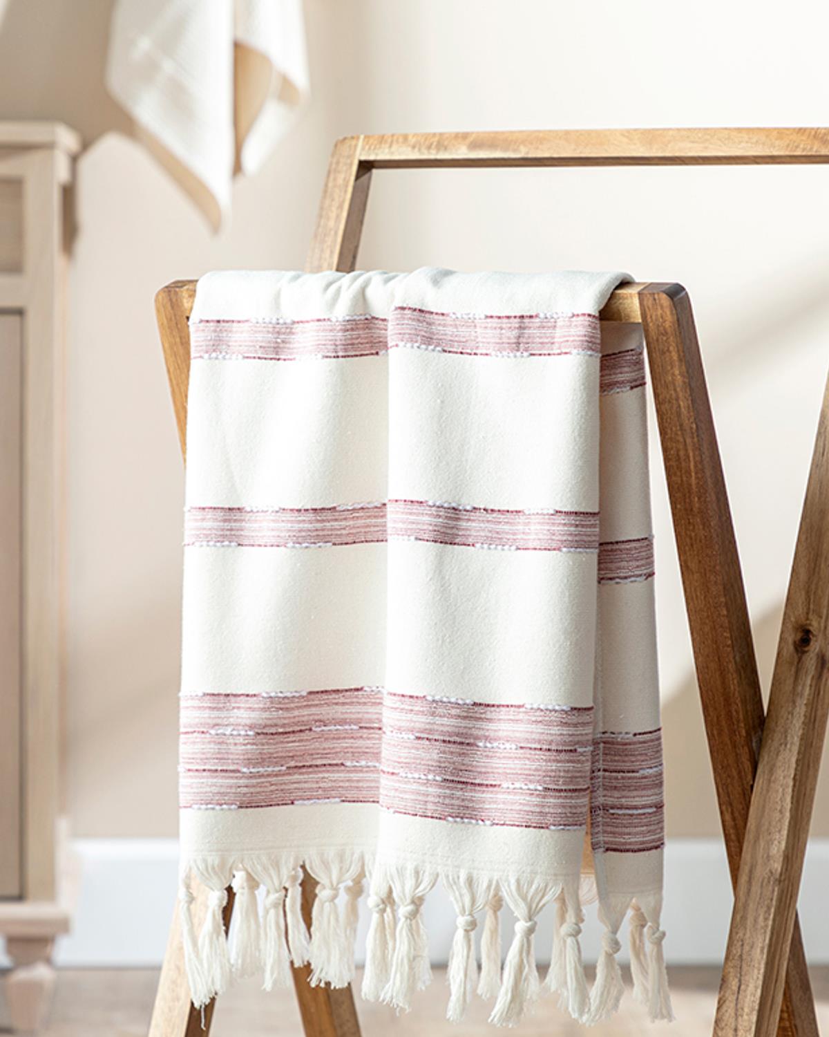 Marine Stripe Кърпа За Лице Памучен 50x80 см Бордо