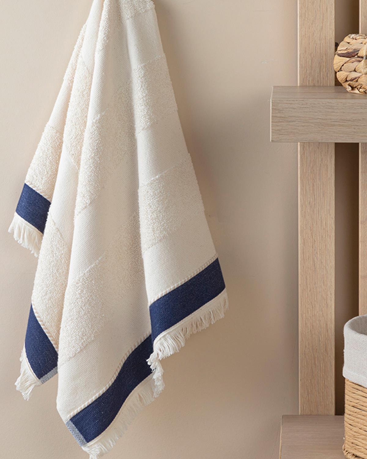 Marine Stripe Кърпа За Лице С избелял ефект 50x80 см Бежов - Син.