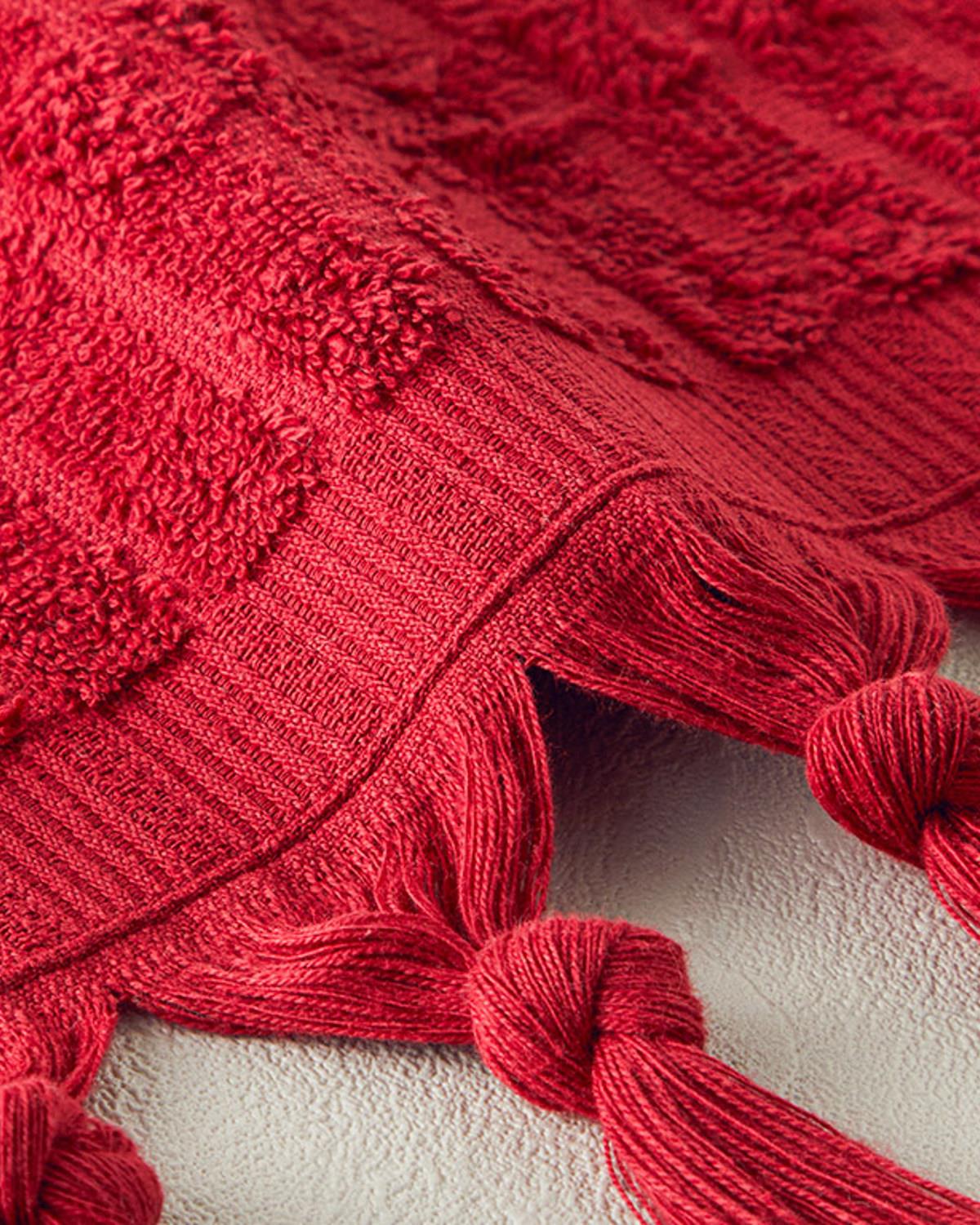 Marvin Кърпа За Ръце С ресни Памучен 30x45 см Червен