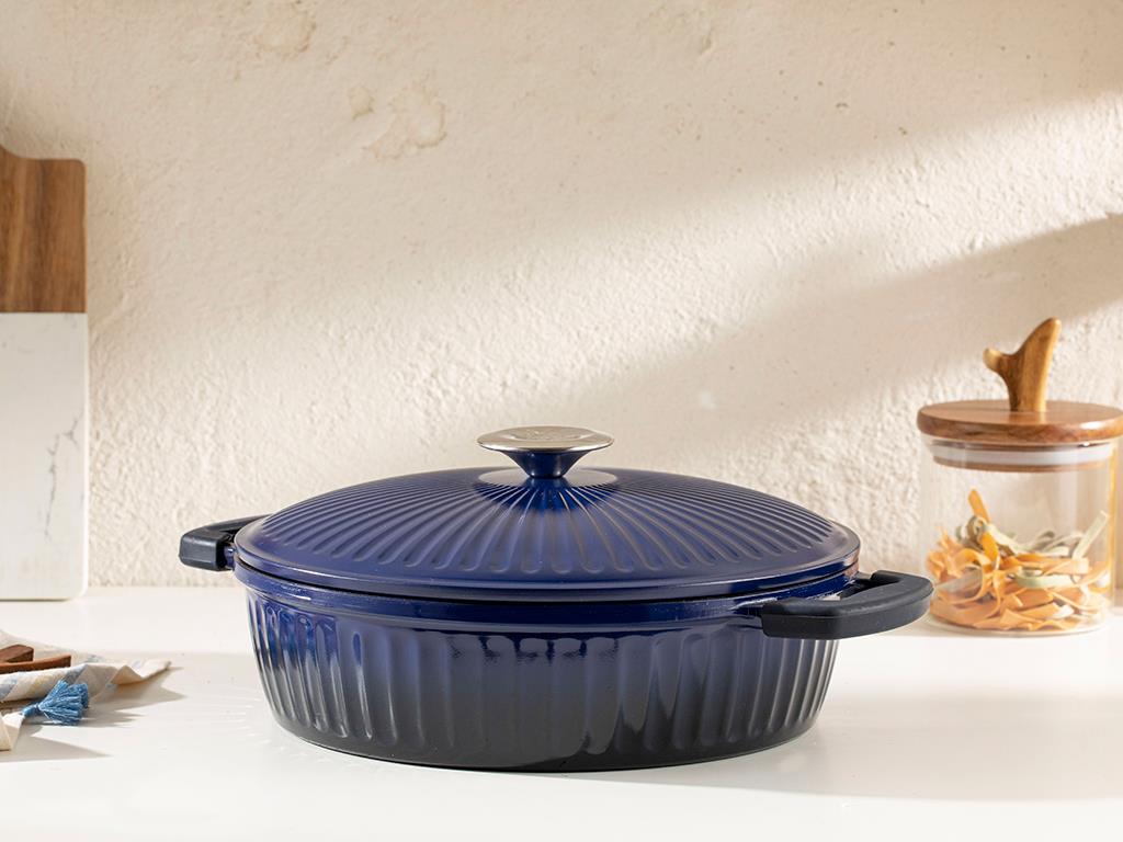 Master Cast Тенджера Плитък Алуминиева отливка 26 см Морскосин